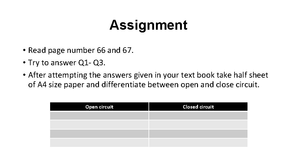 Assignment • Read page number 66 and 67. • Try to answer Q 1