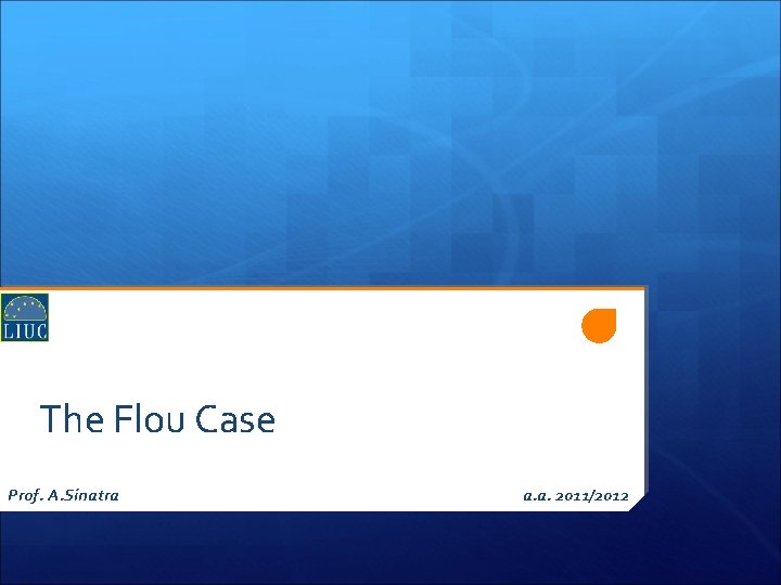 The Flou Case Prof. A. Sinatra a. a. 2011/2012 