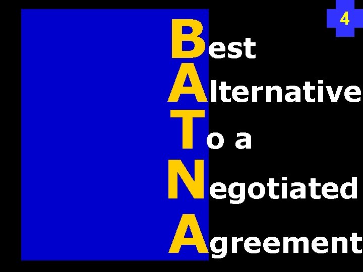 Best Alternative To a Negotiated Agreement 4 