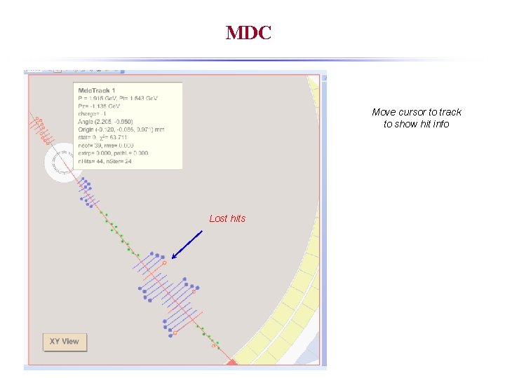 MDC Move cursor to track to show hit info Lost hits 