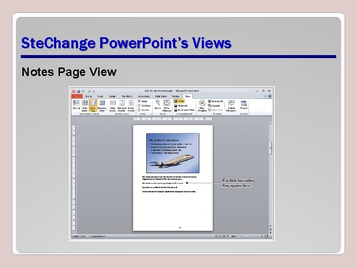 Ste. Change Power. Point’s Views Notes Page View 