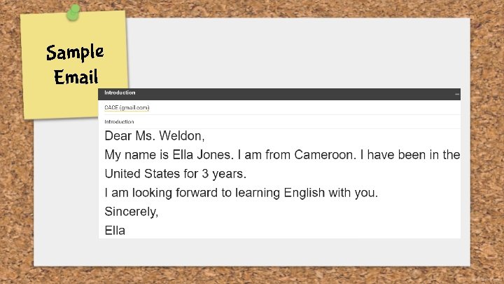 Sample Email 