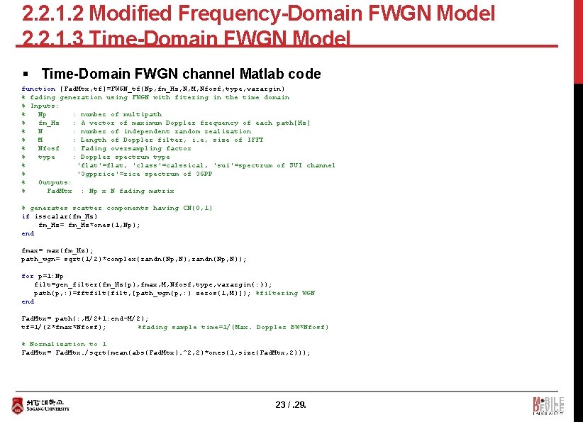 2. 2. 1. 2 Modified Frequency-Domain FWGN Model 2. 2. 1. 3 Time-Domain FWGN