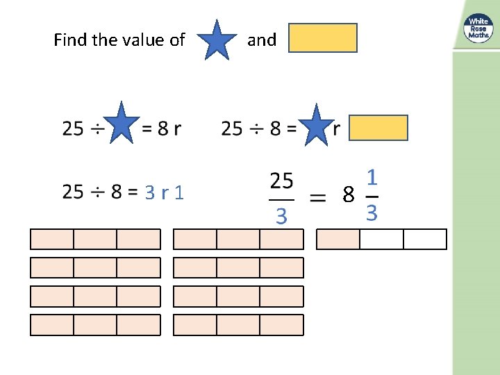 Find the value of and 3 r 1 8 