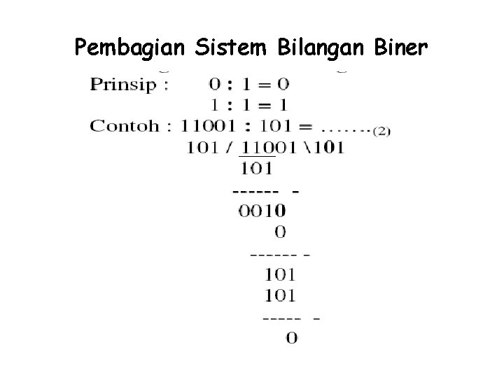 Pembagian Sistem Bilangan Biner 