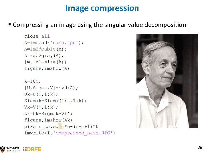Image compression § Compressing an image using the singular value decomposition 26 