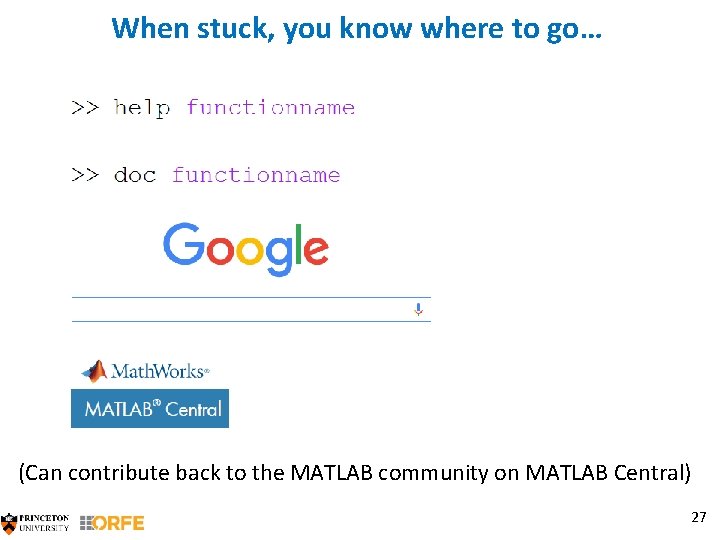 When stuck, you know where to go… (Can contribute back to the MATLAB community