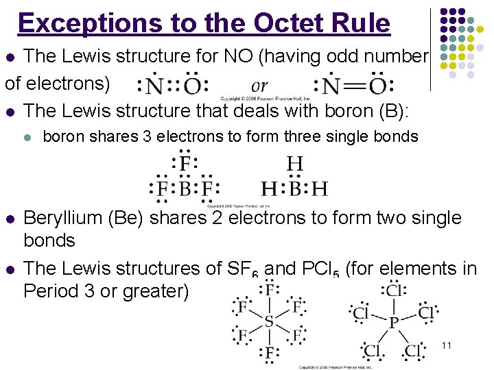 Exceptions to the Octet Rule The Lewis structure for NO (having odd number of