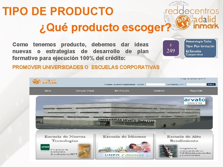 TIPO DE PRODUCTO ¿Qué producto escoger? Como tenemos producto, debemos dar ideas nuevas o