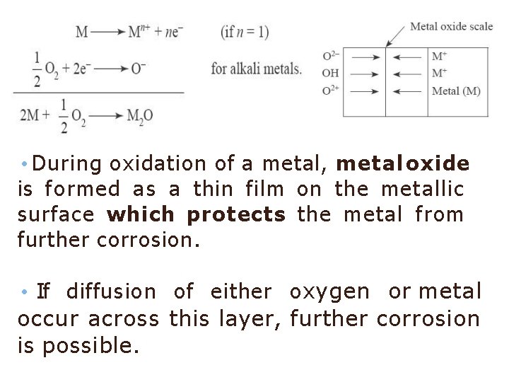  • During oxidation of a metal, metal oxide is formed as a thin