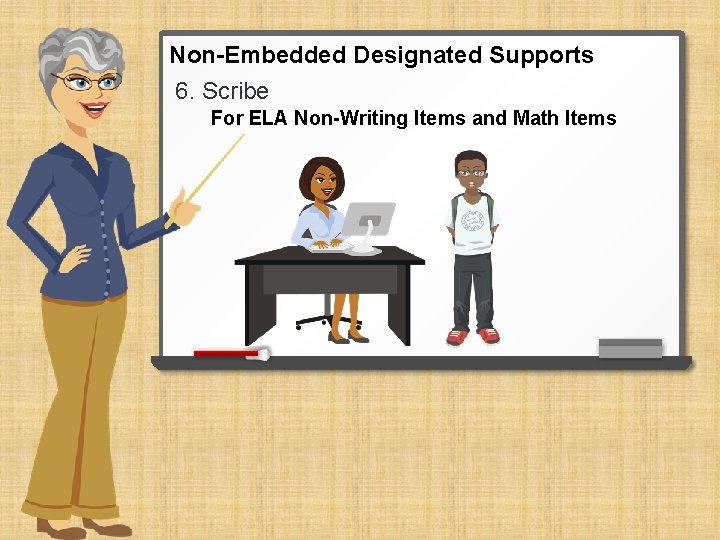 Non-Embedded Designated Supports 6. Scribe For ELA Non-Writing Items and Math Items 