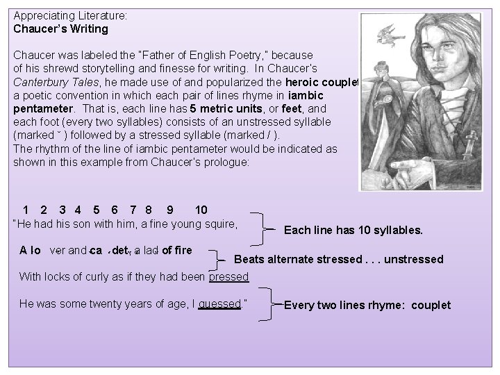 Appreciating Literature: Chaucer’s Writing Chaucer was labeled the “Father of English Poetry, ” because