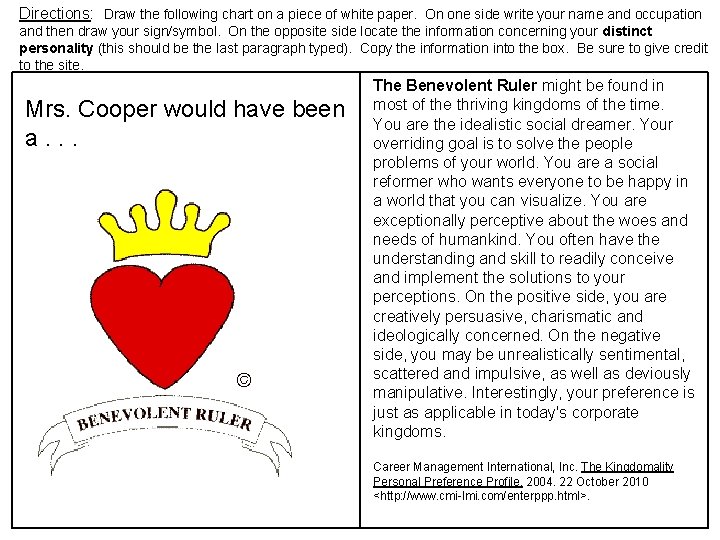 Directions: Draw the following chart on a piece of white paper. On one side