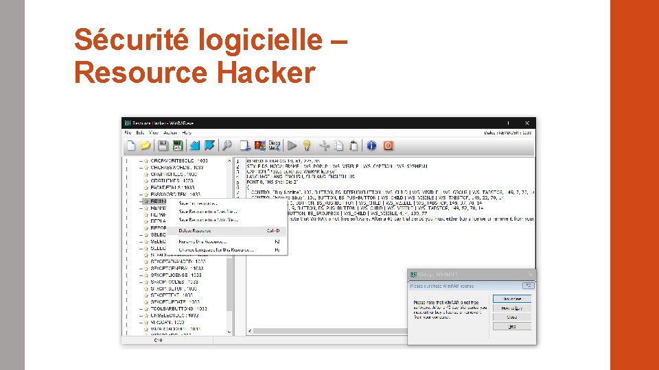 Sécurité logicielle – Resource Hacker 