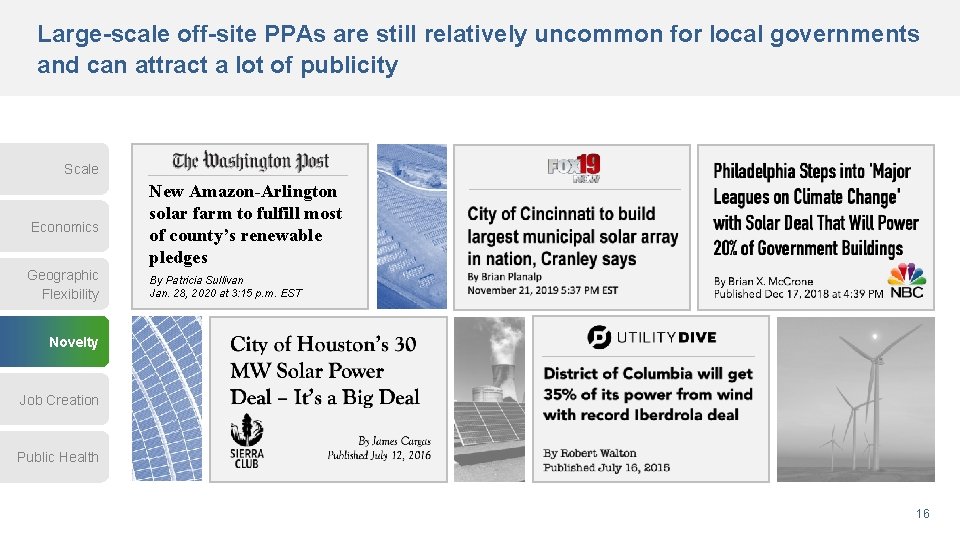 Large-scale off-site PPAs are still relatively uncommon for local governments and can attract a Large-scale off-site PPAs are still relatively uncommon for local governments and can attract a