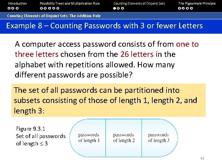 Introduction Possibility Trees and Multiplication Rule Counting Elements of Disjoint Sets The Pigeonhole Principle