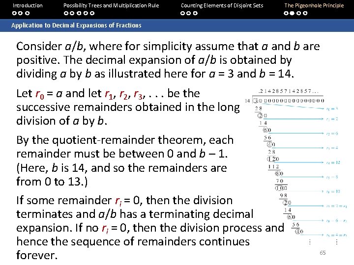 Introduction Possibility Trees and Multiplication Rule Counting Elements of Disjoint Sets The Pigeonhole Principle Introduction Possibility Trees and Multiplication Rule Counting Elements of Disjoint Sets The Pigeonhole Principle