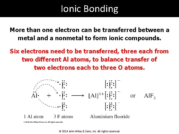 Ionic Bonding More than one electron can be transferred between a metal and a