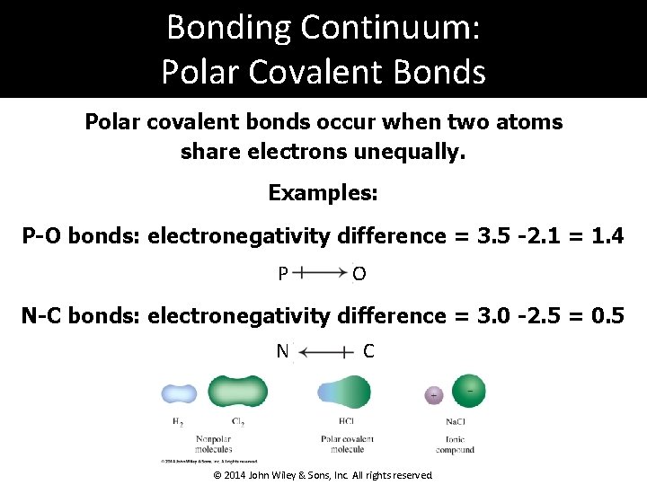 Bonding Continuum: Polar Covalent Bonds Polar covalent bonds occur when two atoms share electrons