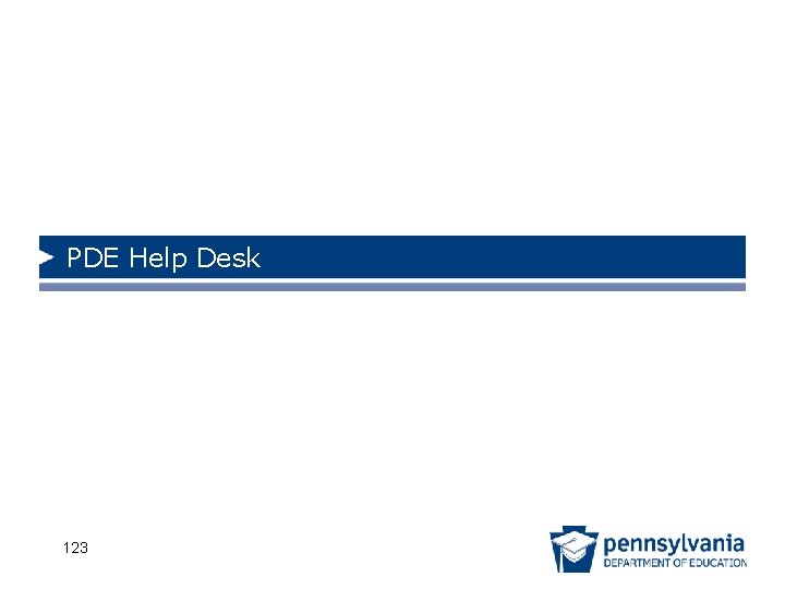 PDE Help Desk 123 