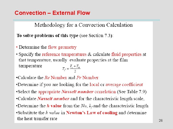 Convection – External Flow 26 