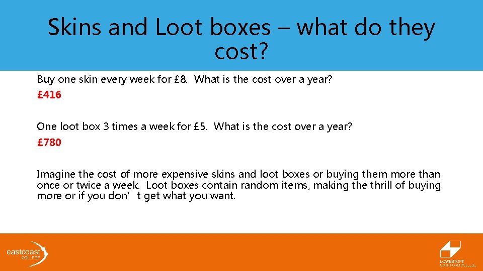 Skins and Loot boxes – what do they cost? Buy one skin every week