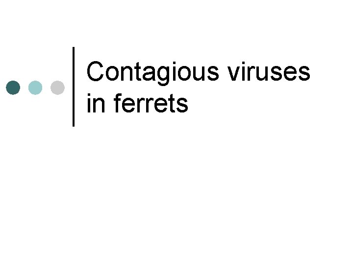 Contagious viruses in ferrets 