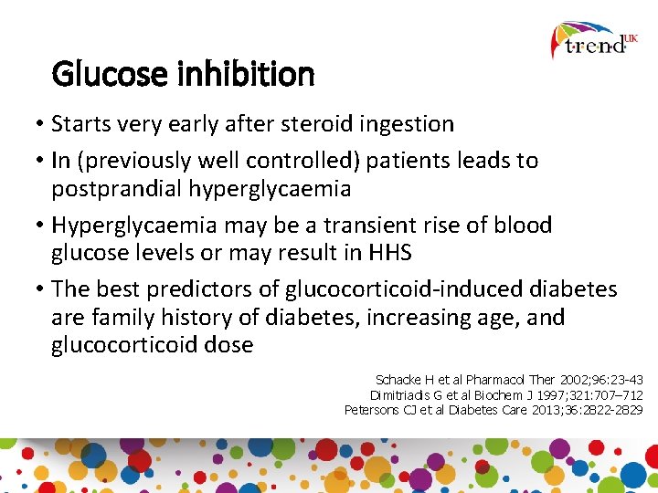 Glucose inhibition • Starts very early after steroid ingestion • In (previously well controlled)