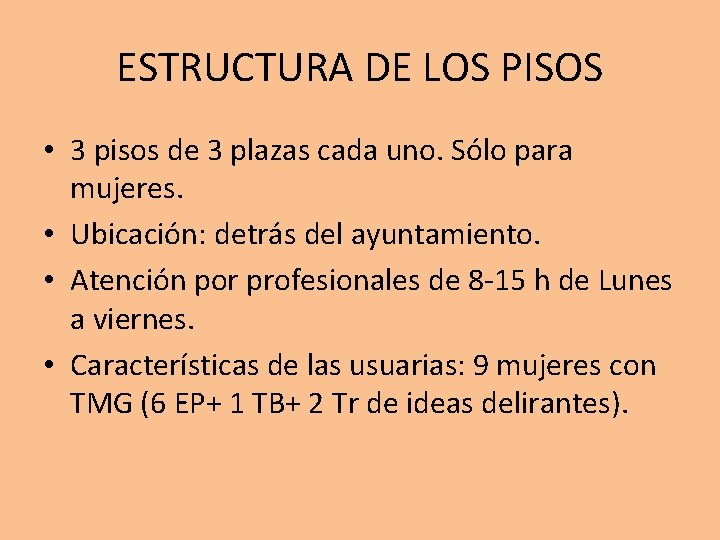 ESTRUCTURA DE LOS PISOS • 3 pisos de 3 plazas cada uno. Sólo para