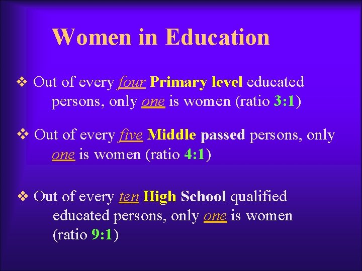 Women in Education v Out of every four Primary level educated persons, only one