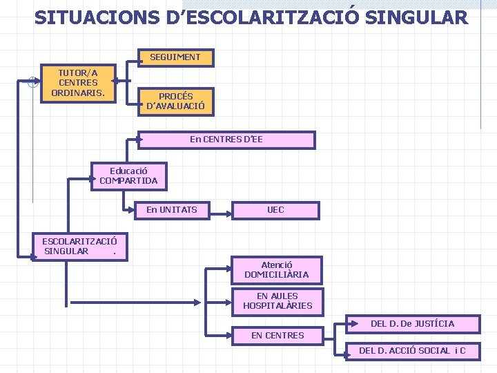 SITUACIONS D’ESCOLARITZACIÓ SINGULAR SEGUIMENT TUTOR/A CENTRES ORDINARIS. PROCÉS D’AVALUACIÓ En CENTRES D’EE Educació COMPARTIDA