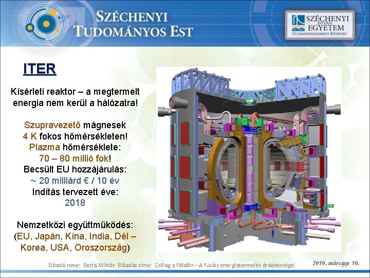 ITER Kísérleti reaktor – a megtermelt energia nem kerül a hálózatra! Szupravezető mágnesek 4