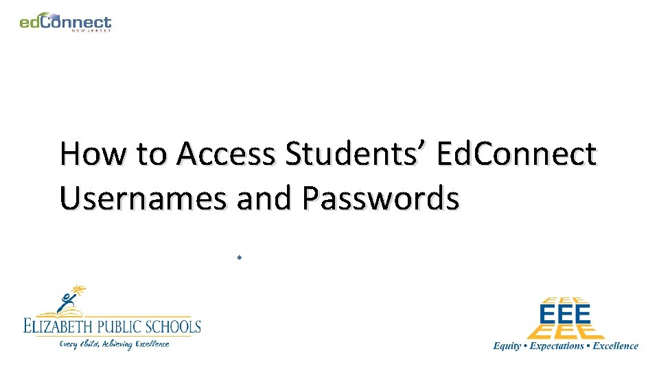 How to Access Students’ Ed. Connect Usernames and Passwords 