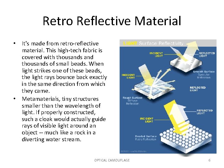 Retro Reflective Material • It's made from retro-reflective material. This high-tech fabric is covered