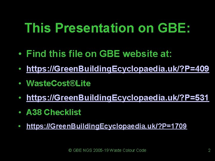 This Presentation on GBE: • Find this file on GBE website at: • https: