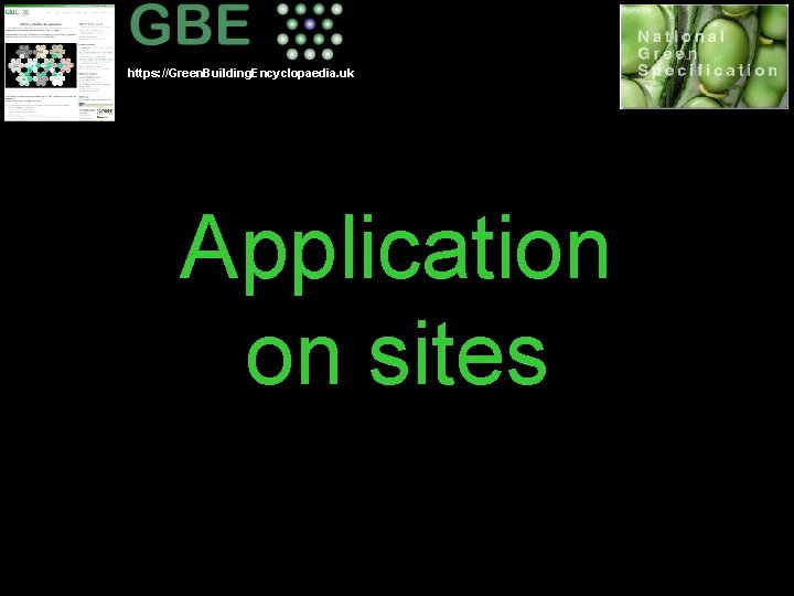 https: //Green. Building. Encyclopaedia. uk Application on sites 
