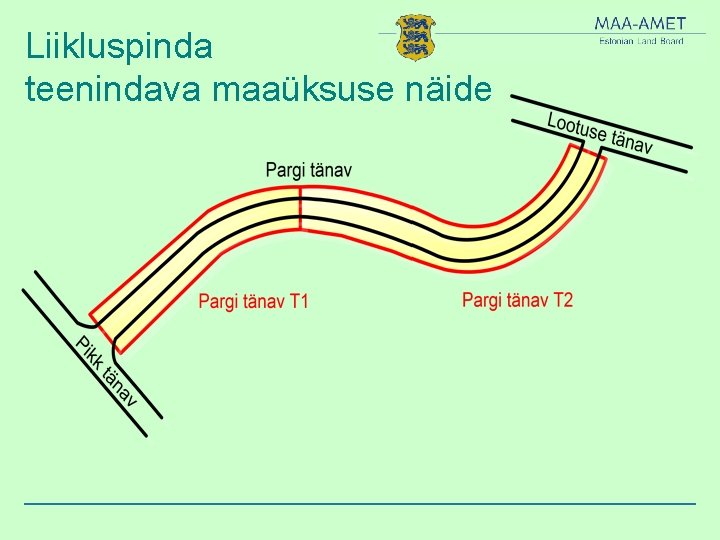 Liikluspinda teenindava maaüksuse näide 