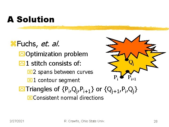 A Solution z. Fuchs, et. al. y. Optimization problem y 1 stitch consists of: