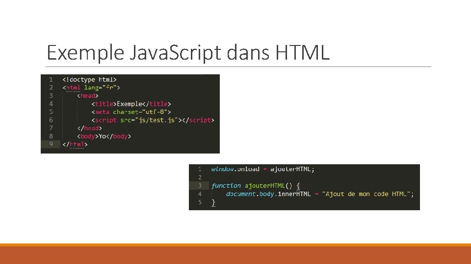 Exemple Java. Script dans HTML 