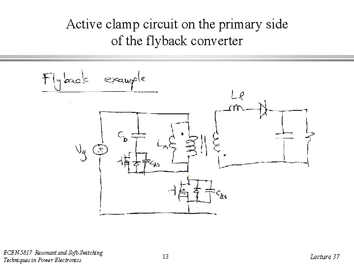 Active clamp circuit on the primary side of the flyback converter ECEN 5817 Resonant