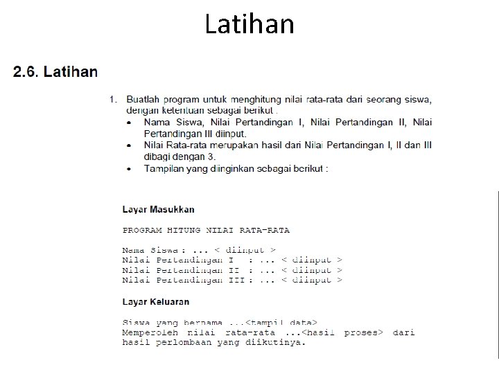 Latihan 