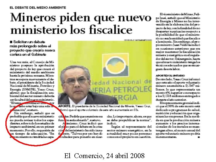 El Comercio, 24 abril 2008 