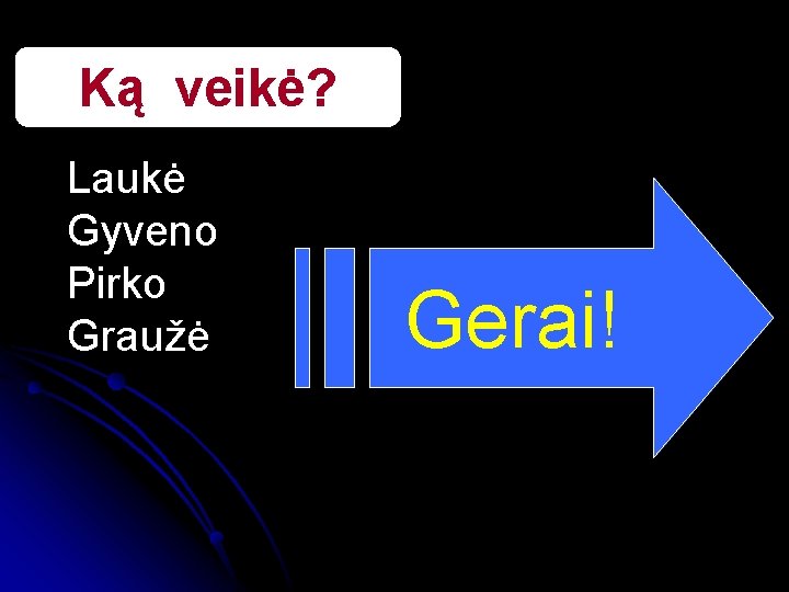 Ką veikė? Laukė Gyveno Pirko Graužė Gerai! 