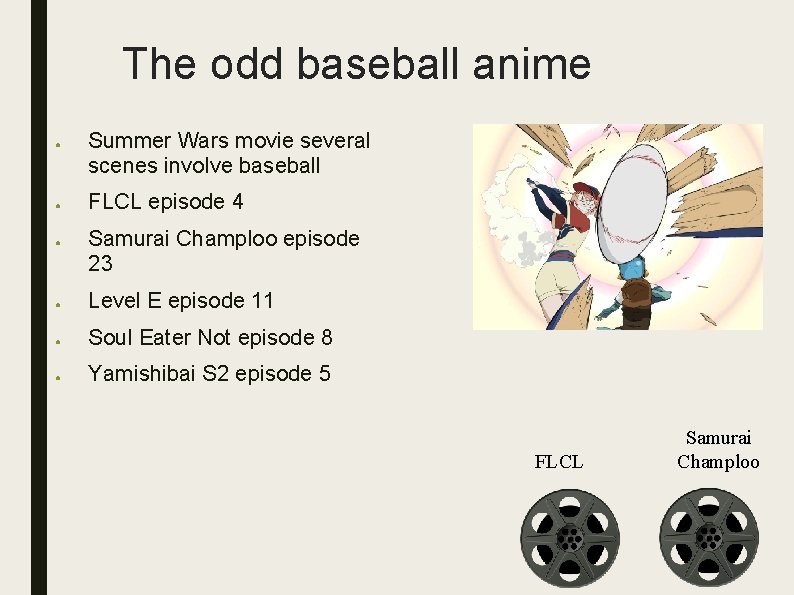 The odd baseball anime ● ● ● Summer Wars movie several scenes involve baseball