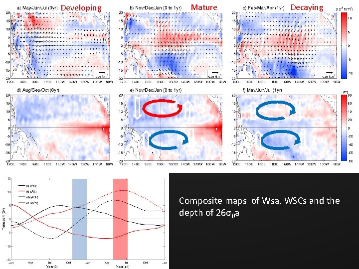 Developing Mature Decaying Composite maps of Wsa, WSCs and the depth of 26σθa 