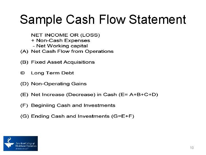 Sample Cash Flow Statement 10 