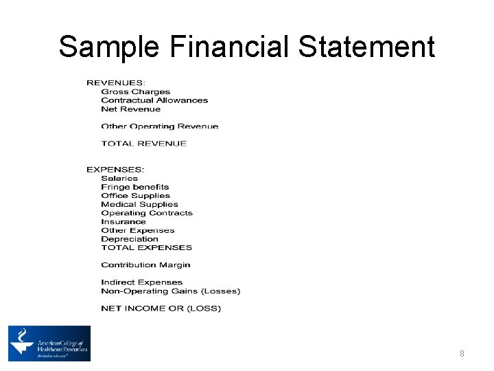 Sample Financial Statement 8 