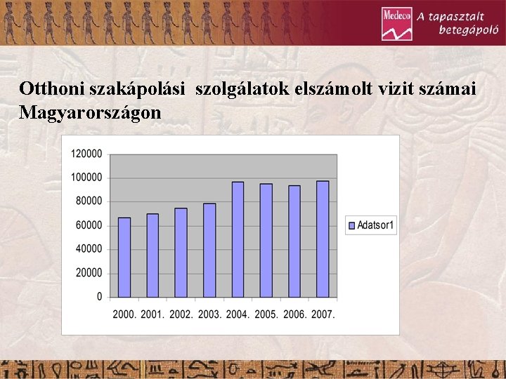 Otthoni szakápolási szolgálatok elszámolt vizit számai Magyarországon 