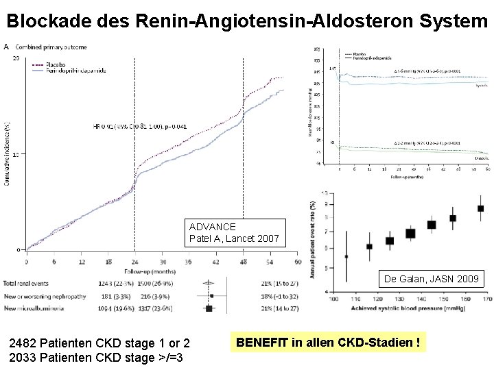 Blockade des Renin-Angiotensin-Aldosteron System ADVANCE Patel A, Lancet 2007 De Galan, JASN 2009 2482