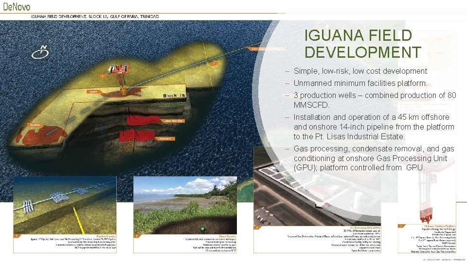 IGUANA FIELD DEVELOPMENT – Simple, low-risk, low cost development – Unmanned minimum facilities platform.
